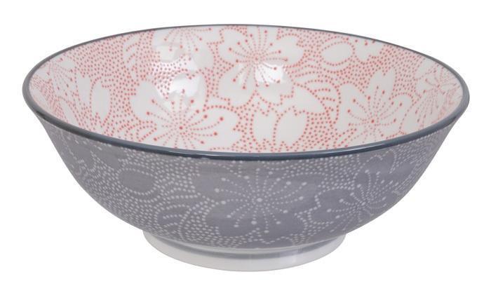 Tokyo Design Studio - Mixed Bowls Ramen Sakura 19.7x7cm 1000ml Red/Grey - LemonSalt