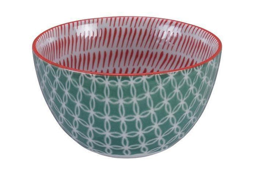 Tokyo Design Studio - Mixed Bowls Tochiri Red/Net Green 12. 7x7 cmh 500ml - LemonSalt