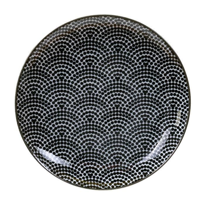 Tokyo Design Studio - Nippon Black Plate 16x2cm Dots - LemonSalt