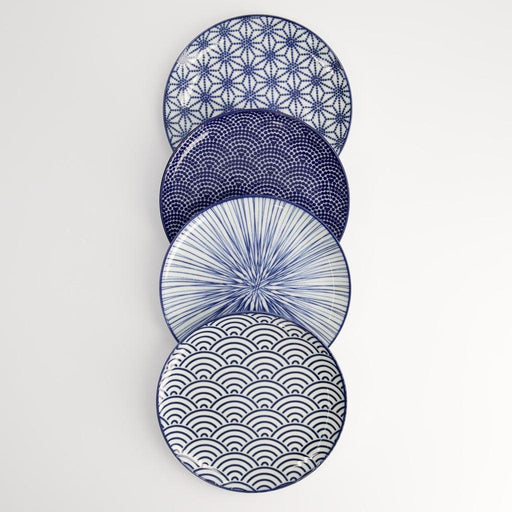 Tokyo Design Studio Nippon Blue Plate - 16cm - Assorted (4pcs) - LemonSalt