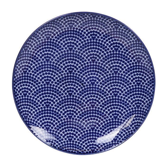 Tokyo Design Studio - Nippon Blue Plate 16x2cm Dots - LemonSalt