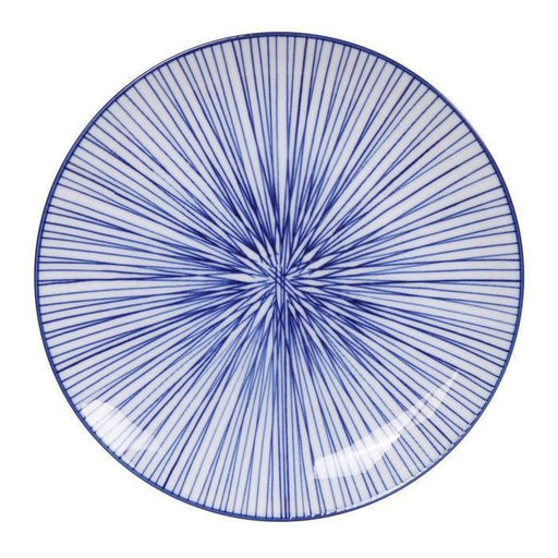 Tokyo Design Studio - Nippon Blue Plate 20.6x2.2cm Lines - LemonSalt