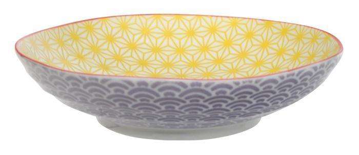 Tokyo Design Studio - Star/Wave Pasta Plate 21x5.2cm Yellow/Red Rim | {{ collection.title }}
