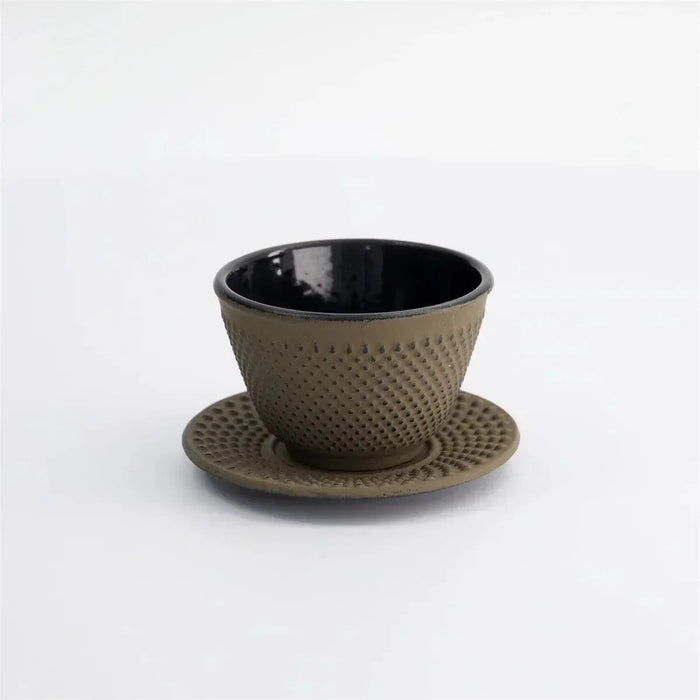 Tokyo Design Studio WY  Iron Tea Cup & Plate - Brown/Black (120ml)