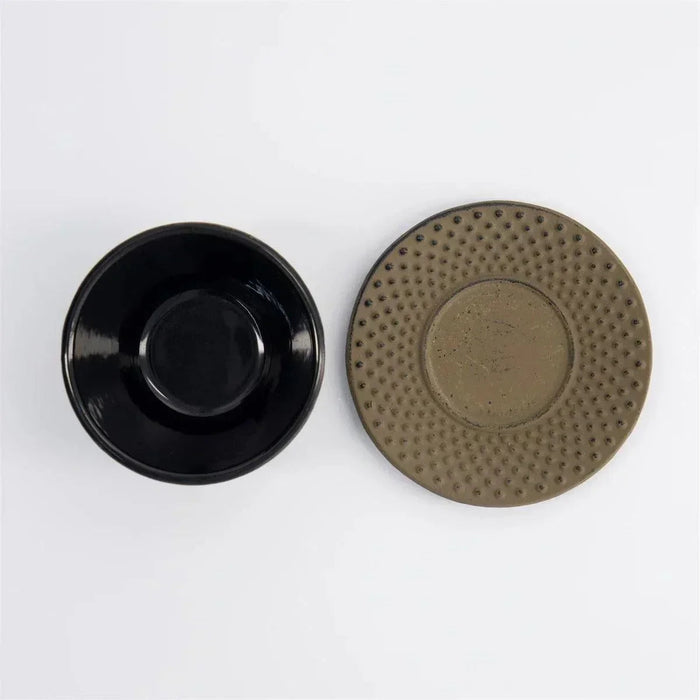 Tokyo Design Studio WY  Iron Tea Cup & Plate - Brown/Black (120ml)