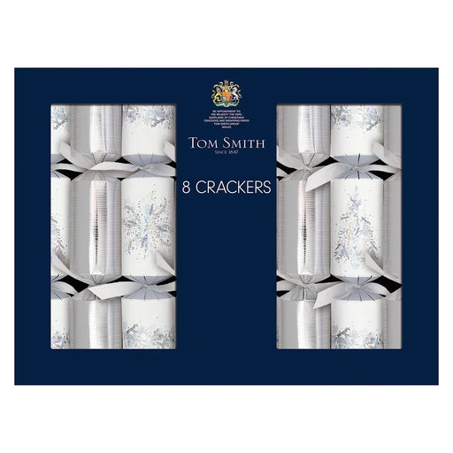 Tom Smith 13.7 Inch (34.8cm) Christmas Crackers 8 Pack Assortment - Silver & White - LemonSalt
