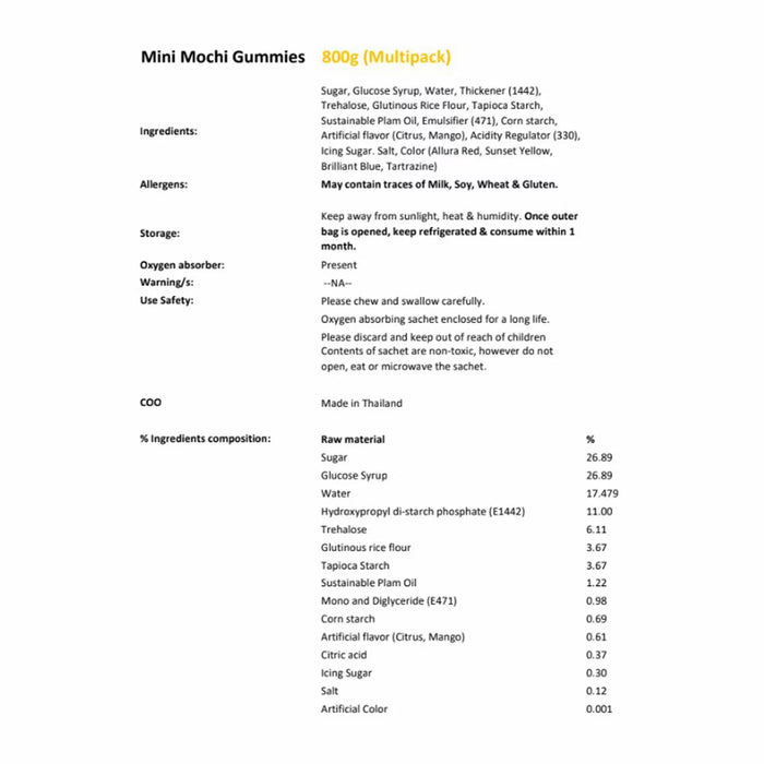 Tropical Fields Mini Mochi Gummies (800g) - LemonSalt