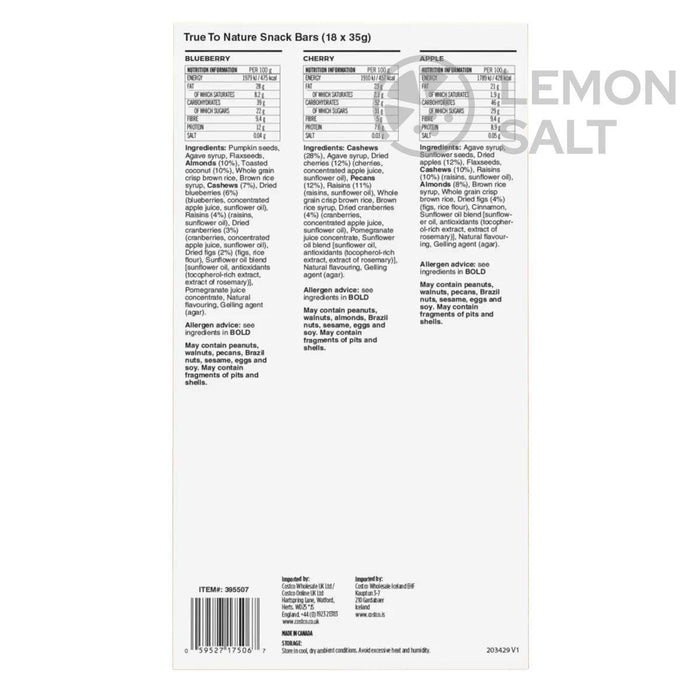 True to Nature Snack Bars (18x35g)