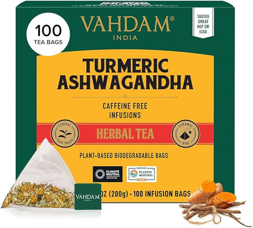 Vahdam Turmeric Tea Variety (100 Pack) - LemonSalt