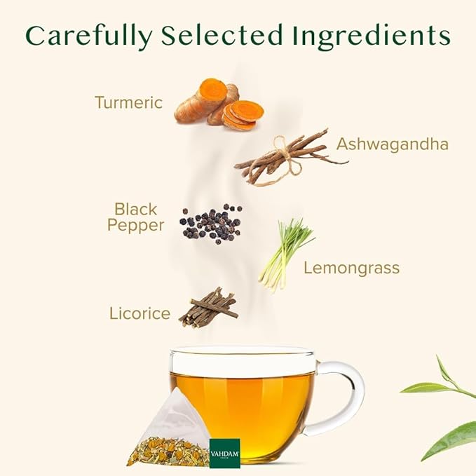 Vahdam Turmeric Tea Variety (100 Pack) - LemonSalt