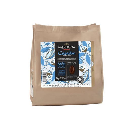 Valrhona Caraibe 66% Grand Cru Dark Chocolate Chips (1kg) - LemonSalt