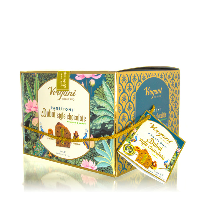 Vergani Dubai Chocolate & Pistachio Panettone (800g) - LemonSalt