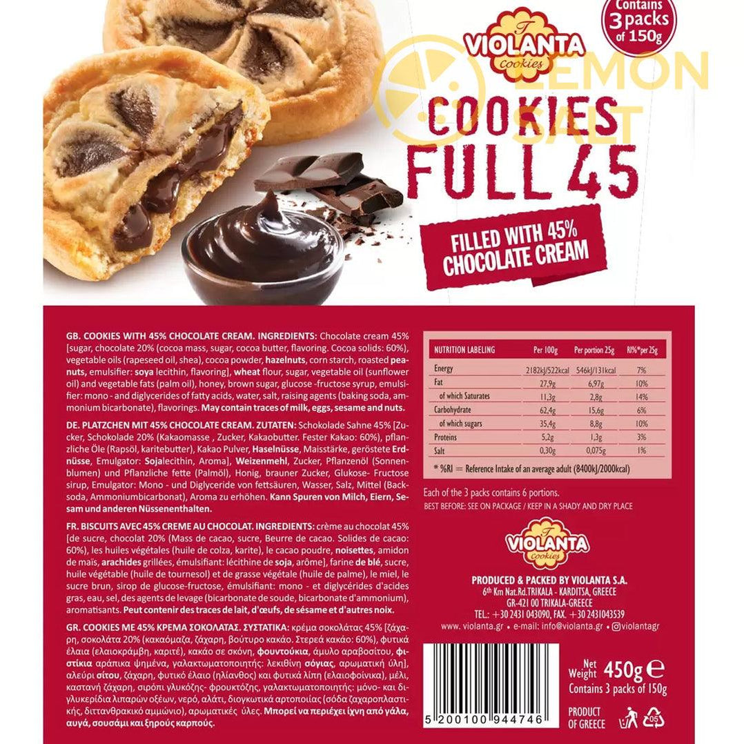 Violanta Cookies Full 45 Chocolate Cream Filled Cookies (450g