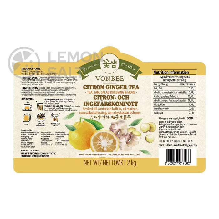 VonBee Citron & Ginger Tea (2kg)