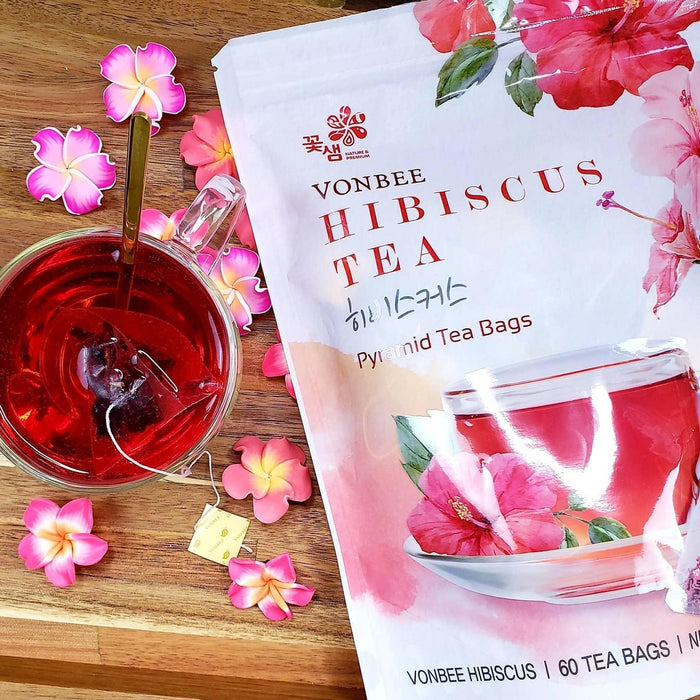 Vonbee Hibiscus Pyramid Tea Bags (60 Pack) - LemonSalt