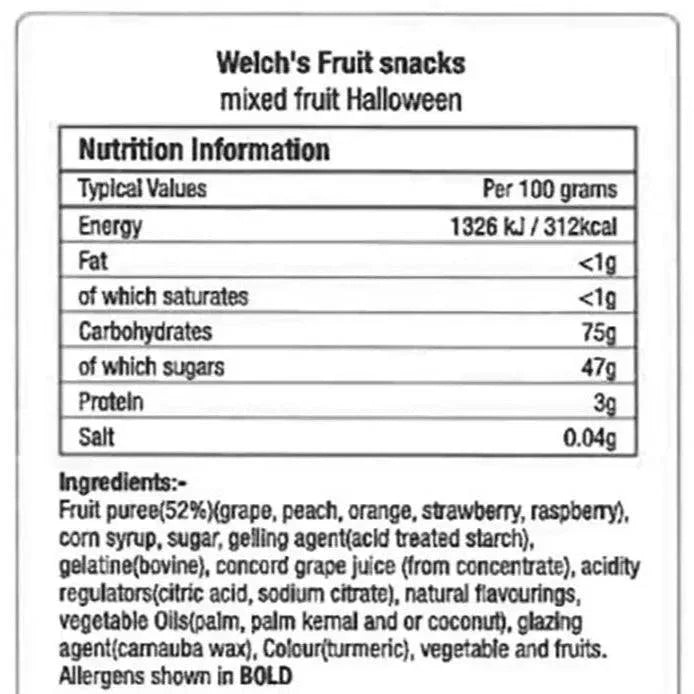 Welch's Fruit Snacks Halloween Pouches (160x14g) - LemonSalt