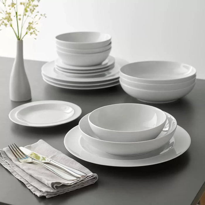White By Denby 16 Piece Porcelain Dinnerware Set