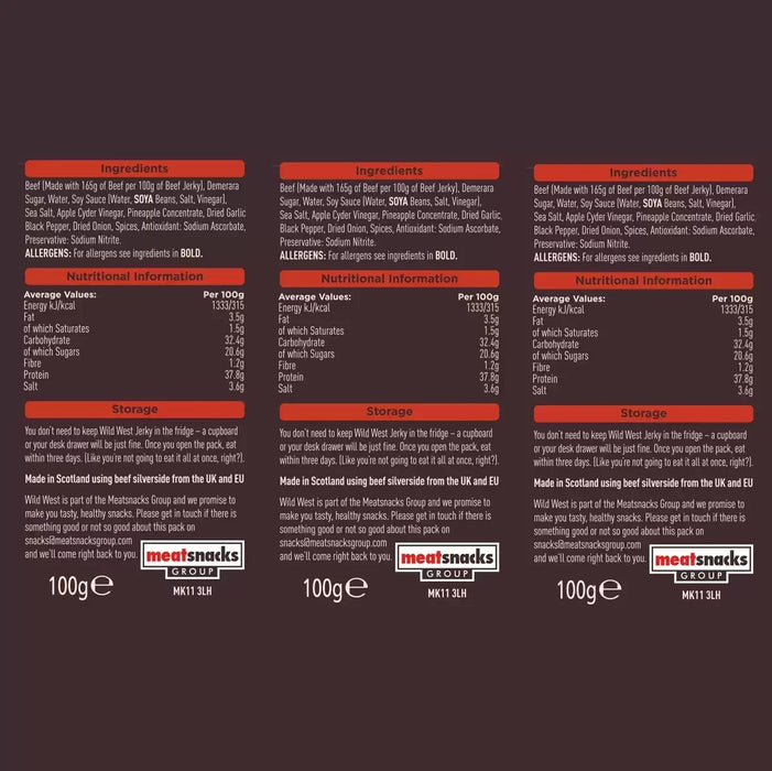 Wild West Beef Jerky (3x100g) - LemonSalt