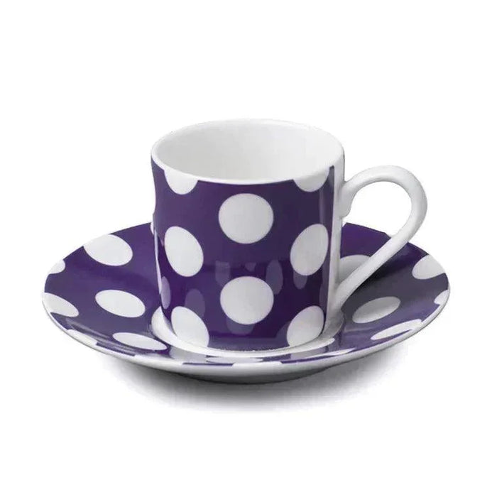 WM Bartleet & Sons - Spotty Espresso Cup & Saucer - Purple
