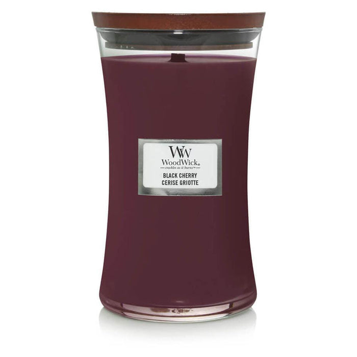 WoodWick Large Hourglass Black Cherry Scented Candle (609g)