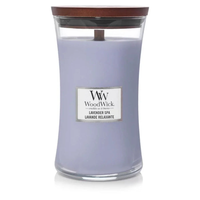 WoodWick Large Hourglass Lavender Spa Scented Candle (609g)