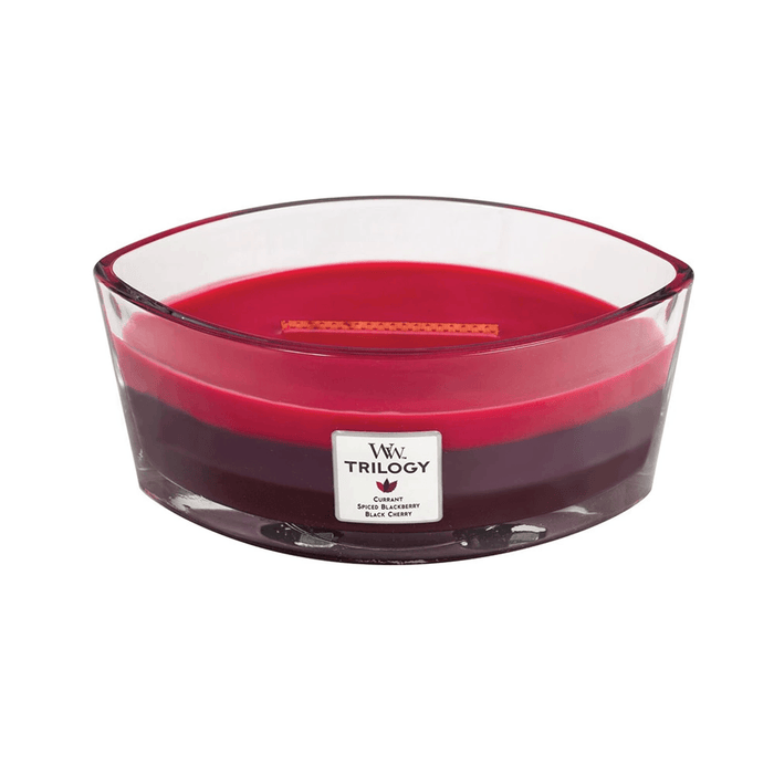 WoodWick Sun-Ripened Black Cherry Trilogy Ellipse Candle (453g)