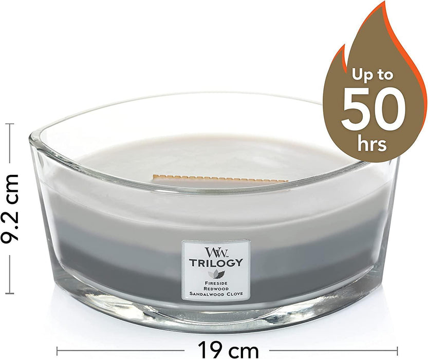 WoodWick Warm Woods Trilogy Ellipse Scented Candle (453g)
