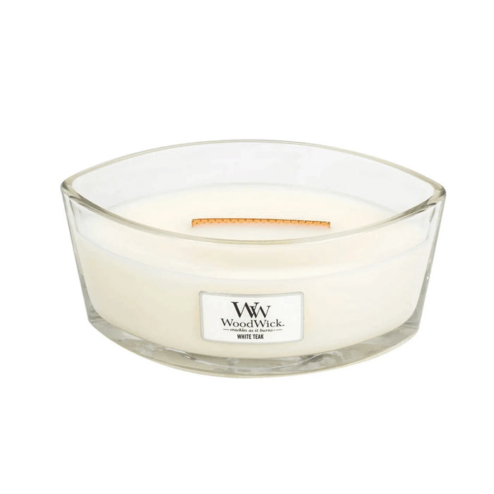 WoodWick White Teak Ellipse Candle (453g)