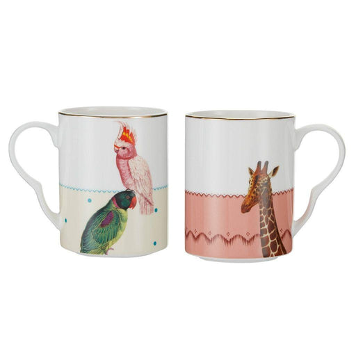 Yvonne Ellen Mug set of 2 Parrot & Giraffe | {{ collection.title }}