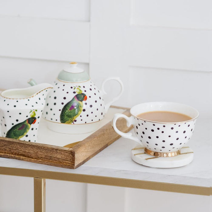 Yvonne Ellen Parrot Polka Dots TeaPot for One | {{ collection.title }}