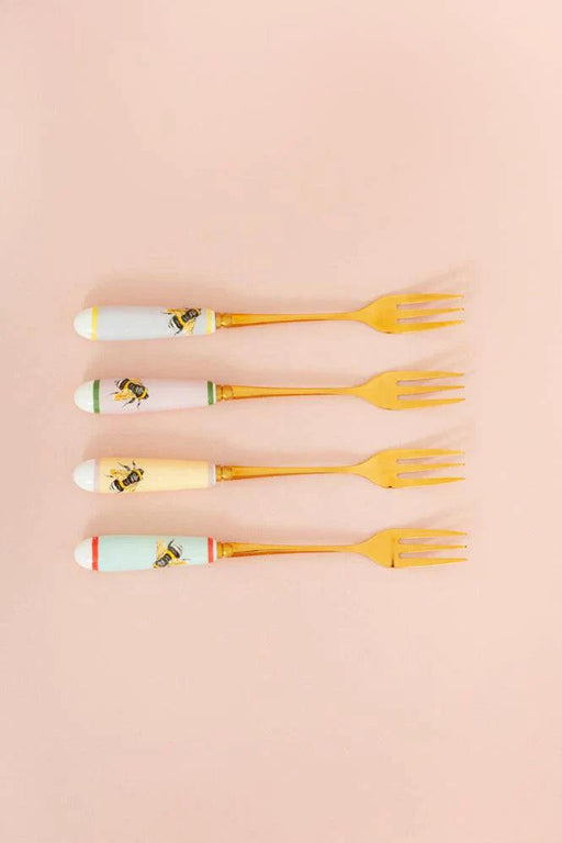 Yvonne Ellen Set of 4 Bees Cake Forks | {{ collection.title }}