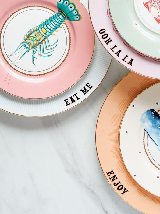 Yvonne Ellen Set of 4 Slogan Dinner Plates (26.5cm)