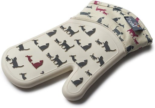 Zeal Silicone Cream/Cat Design Single Oven Glove - LemonSalt