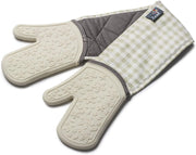 Zeal Silicone Cream/Gingham Oven Glove