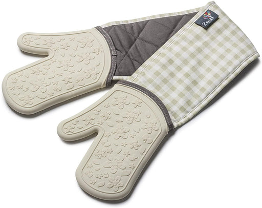 Zeal Silicone Cream/Gingham Oven Mitts | {{ collection.title }}