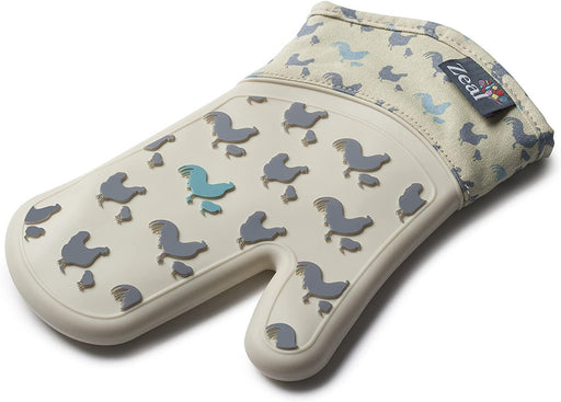 Zeal Silicone Cream/Hen Design Single Oven Glove - LemonSalt