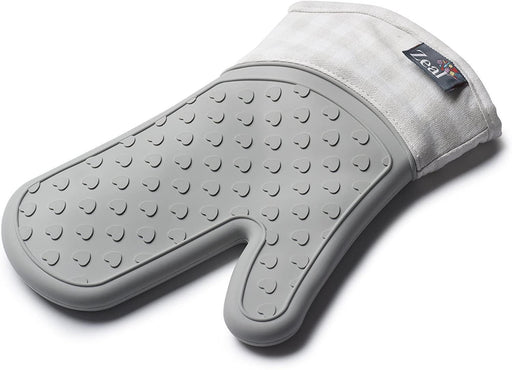 Zeal Silicone French Grey/Gingham Single Oven Glove - LemonSalt