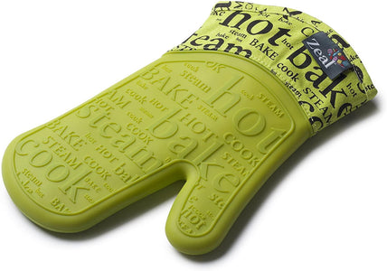 Zeal Silicone Lime Green/Script Single Oven Mitt | {{ collection.title }}