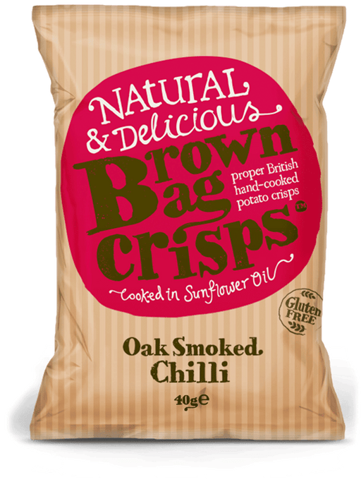 Brown Bag Crisps Oak Smoked Chilli Potato Crisps (40g) | {{ collection.title }}