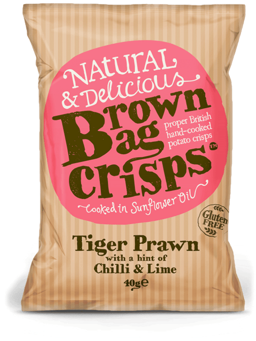 Brown Bag Crisps - Tiger Prawn, Chilli And Lime Crisps (40g) | {{ collection.title }}