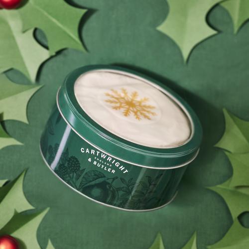 Cartwright & Butler Iced Christmas Round Cake in Tin (700g) | {{ collection.title }}