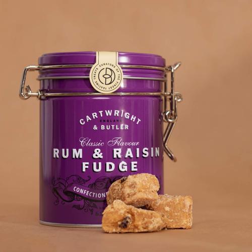 Cartwright & Butler Rum & Raisins Fudge in Tin (175g) | {{ collection.title }}