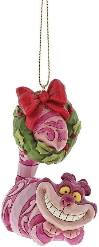 Disney Traditions - Cheshire Cat With Christmas Wreath Hanging Ornament | {{ collection.title }}