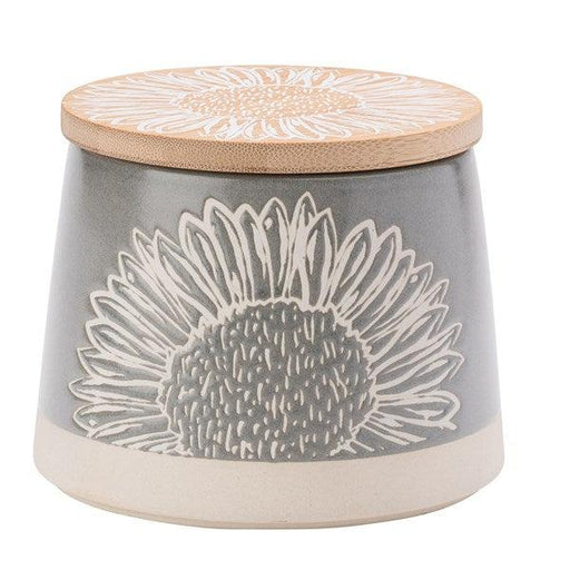 DMD Artisan Flower Grey Canister with Bamboo Lid | {{ collection.title }}