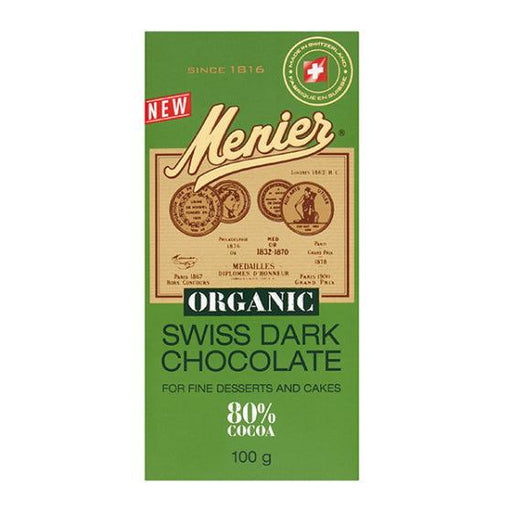 Menier Organic Swiss Dark Chocolate 80% Cocoa (100g) | {{ collection.title }}