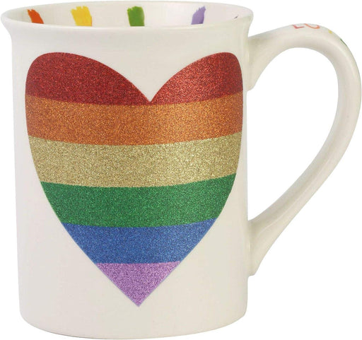 Our Name is Mud Rainbow Pride Heart Glitter Coffee Mug | {{ collection.title }}