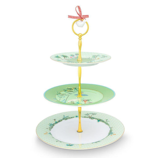 Pip Studio - Jolie 3 Layer Cake Stand - Green (17-21-26.5cm) | {{ collection.title }}