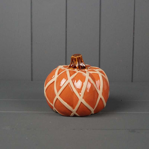 The Satchville Gift Co. - Ceramic Pumpkin Orrange with Pattern (10.5cm) | {{ collection.title }}