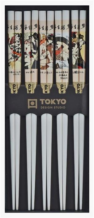 Tokyo Design Studio Chopstick Set - Erotic Shunga White (5 Pairs) | {{ collection.title }}