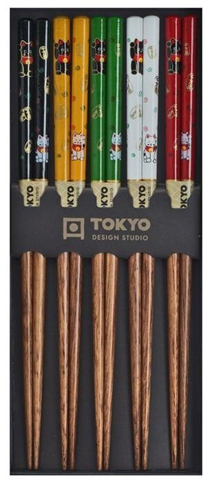 Tokyo Design Studio Chopstick Set - Lucky Cat (5 Pairs) | {{ collection.title }}
